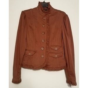 NWT INC Brown Ruffle Blazer